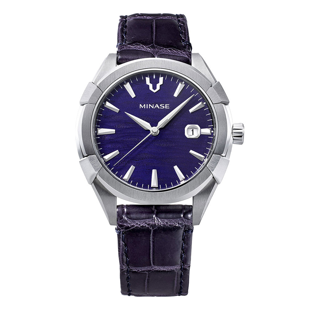 MINASE Uruga 42 UG03-LDNNBL-SSD Automatic Watch Blue Dial Japan Made