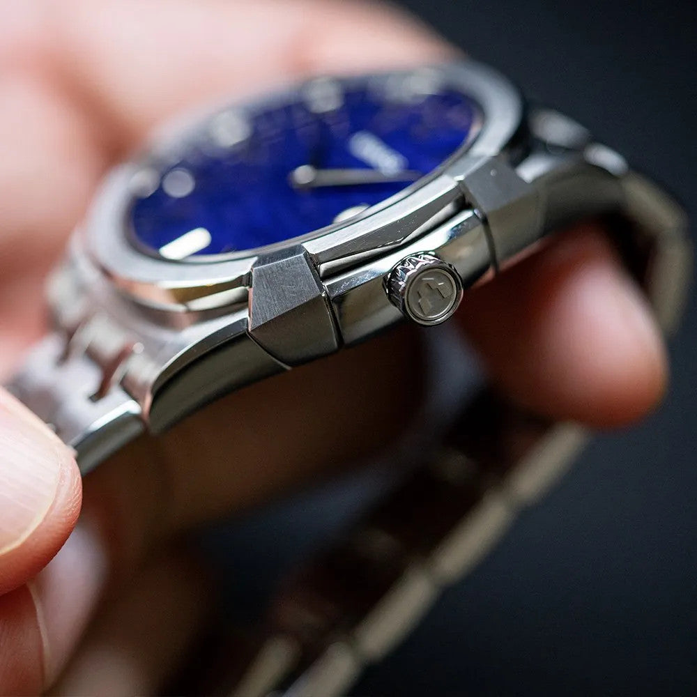 MINASE Uruga 42 UG03-M01NBL-SSB Blue Dial Mechanical Watch Japan Made