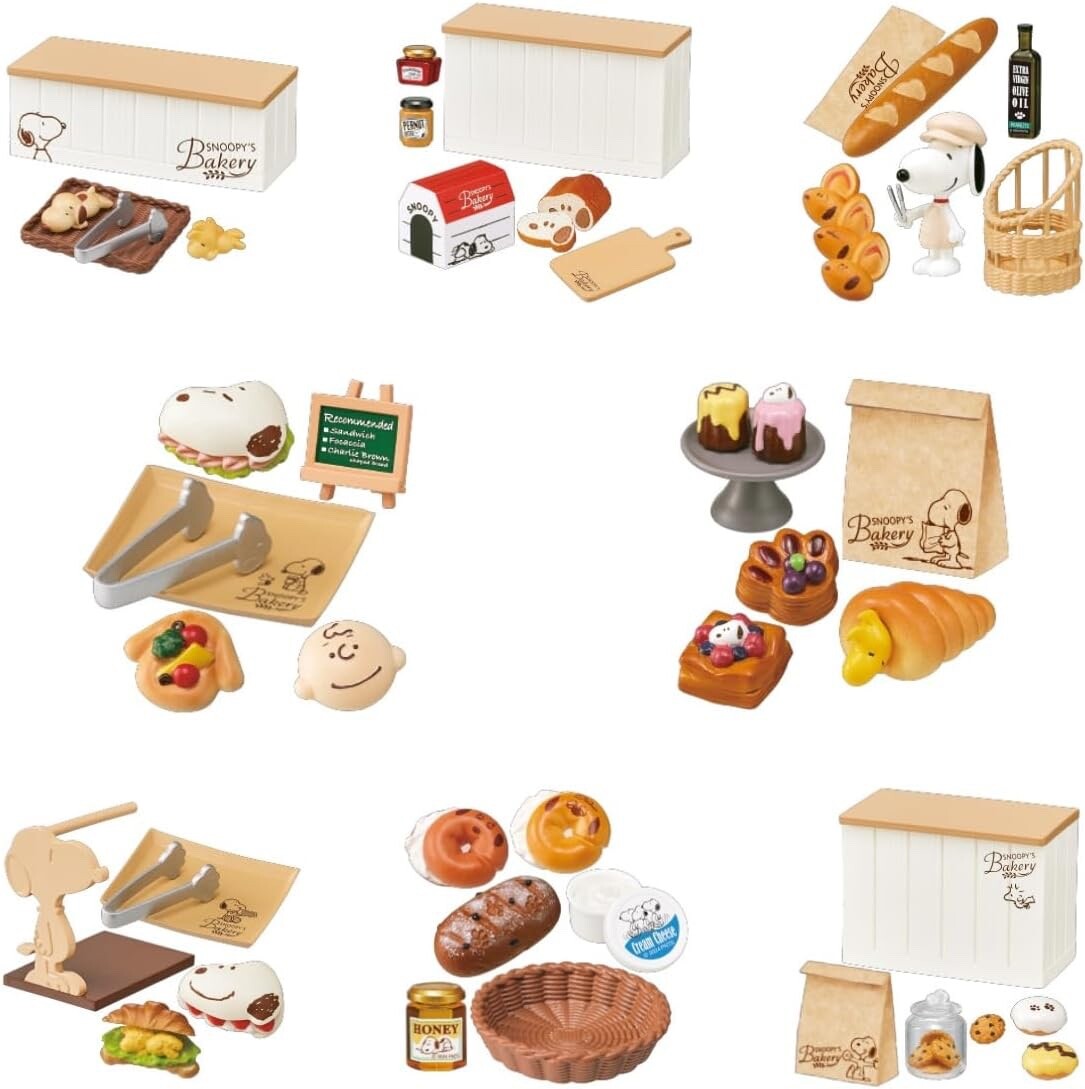 Re-ment Peanuts SNOOPY’S BAKERY 8 piece BOX Miniature Limited Japan New