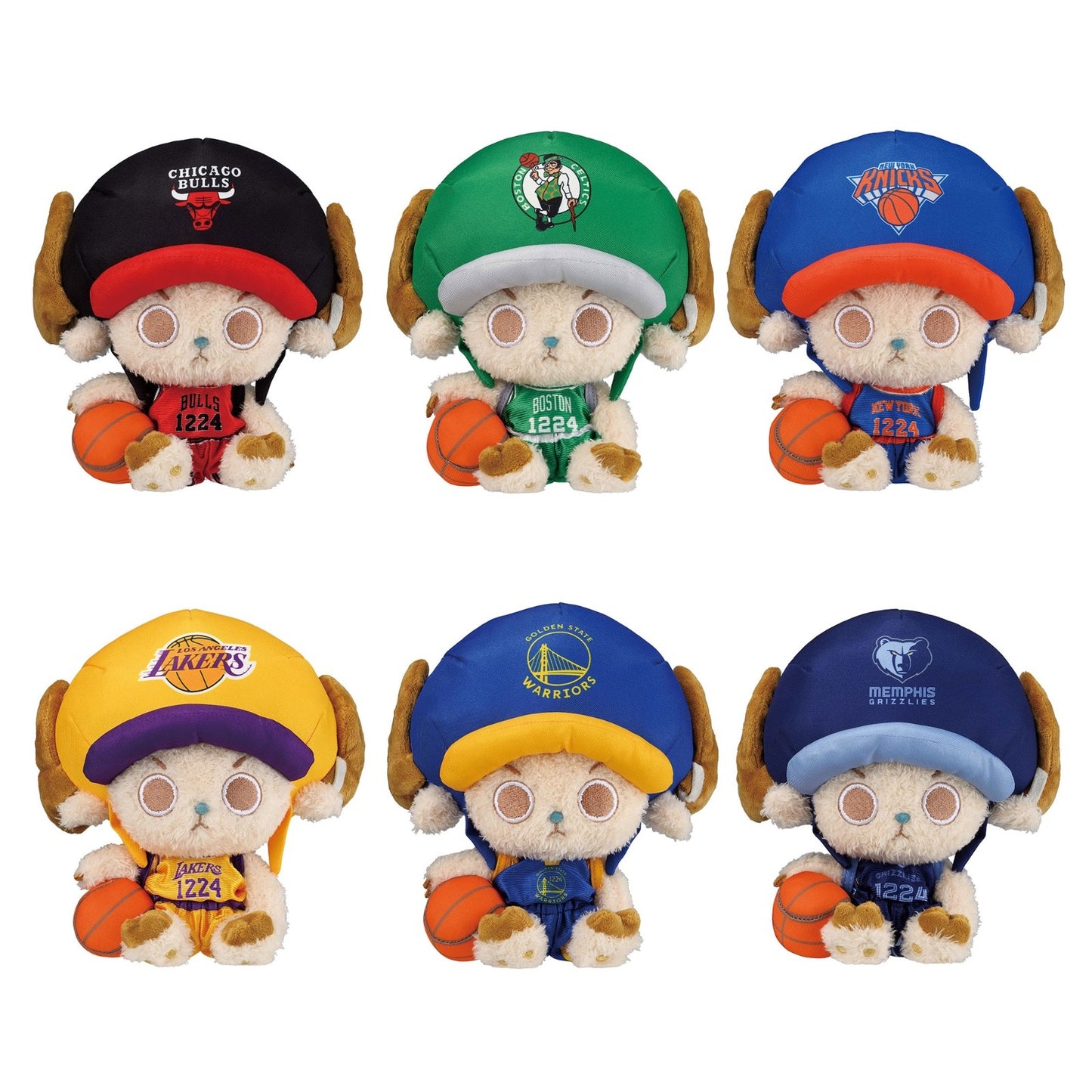 ONE PIECE x NBA Tony Tony Chopper Plush Mascot Stuffed Toy Set of 6