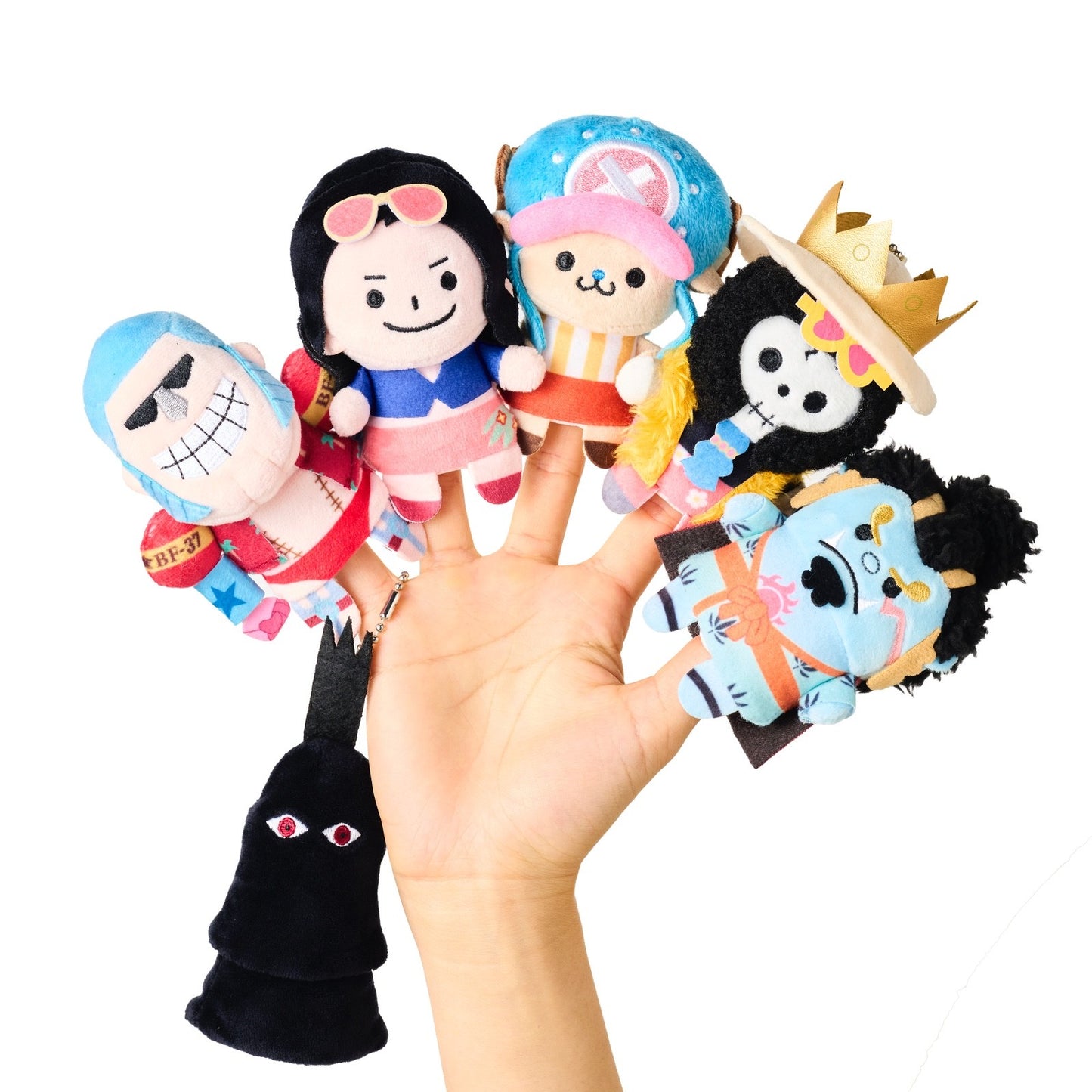 One Piece Base Shop Exclusive Finger Plush Toy Set of 11 with Strap Japan New