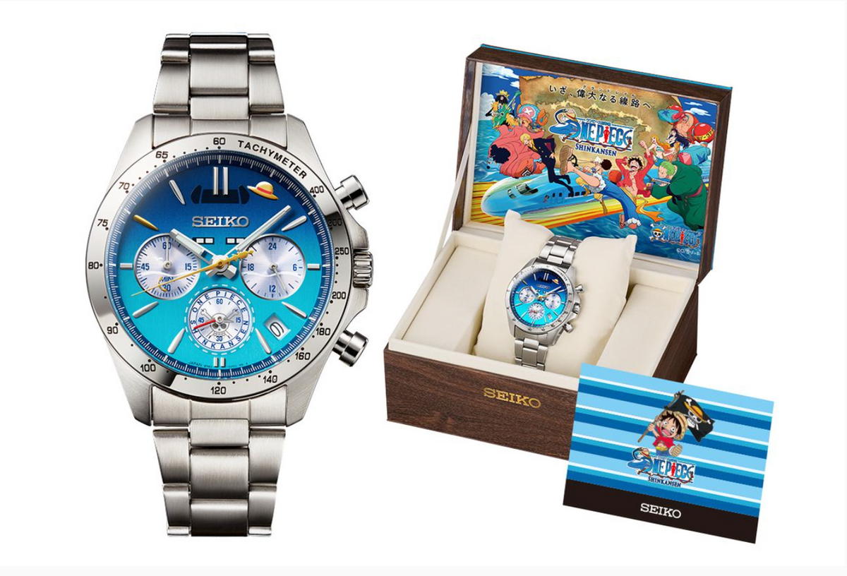 Pre-sale ONE PIECE x SEIKO Shinkansen Setouchi Blue Limited Chronograph Watch