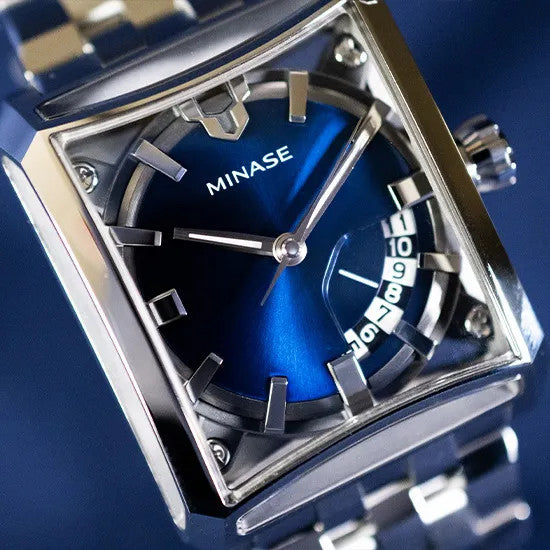 MINASE Seven Windows VM15-M01NBL-SSB Japan Made Automatic Watch Blue Dial