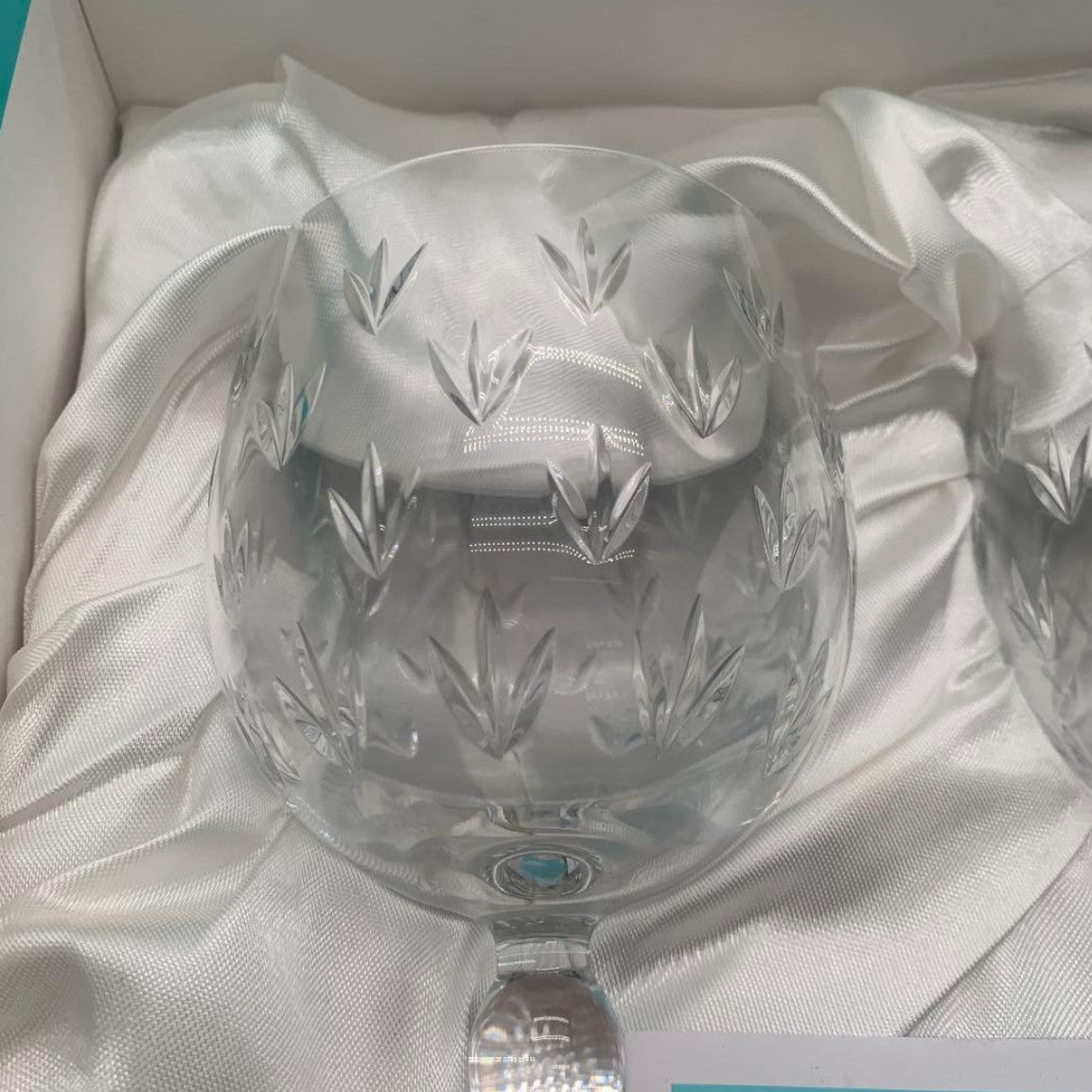 Tiffany & Co Floret Wine Glass Pair Set With Box Unused Authentic