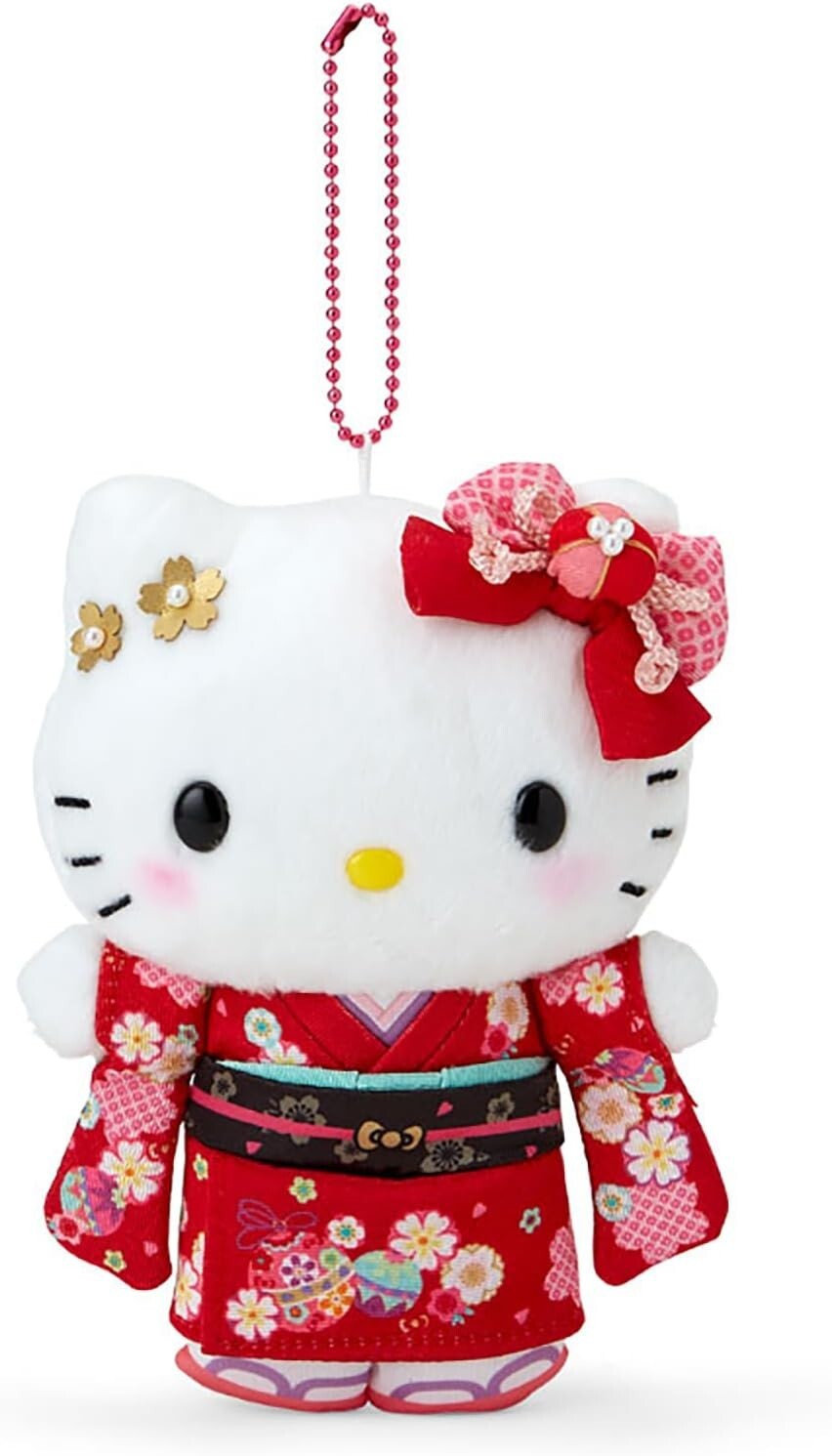 Sanrio Hello Kitty Mascot Holder Kimono Japan Limited Keychain Japan "NEW"