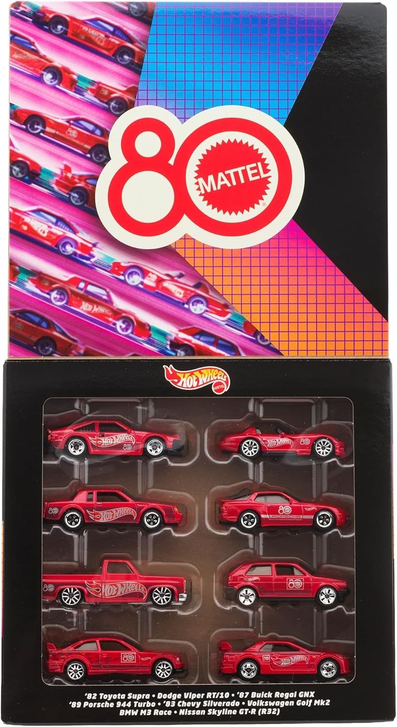 Hot Wheels 2025 Silver Series Mattel 80th Anniversary Box Set - 8 pack