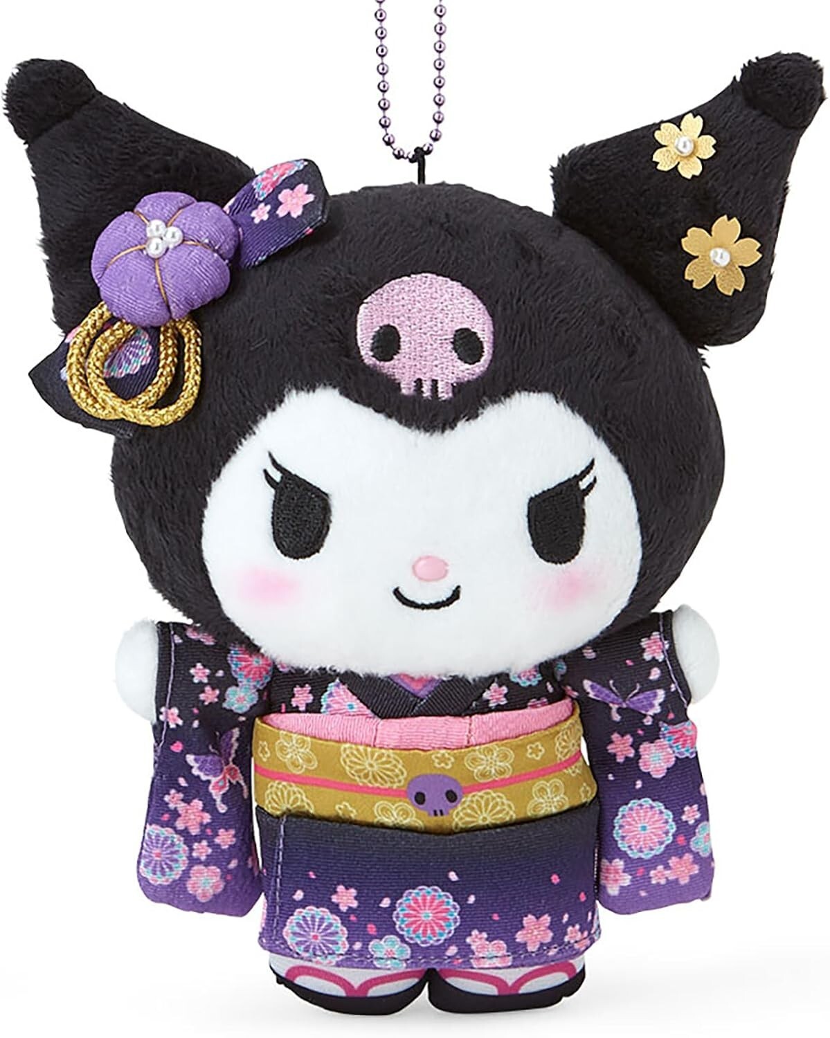 [Sanrio] Mascot Holder (Kimono) Kuromi 15x18cm