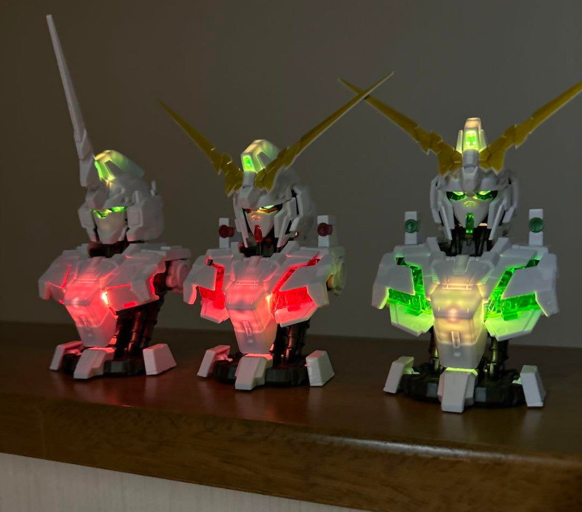 Bandai MS Mechanical Bust DX 01 Unicorn Gundam Premium Gashapon Set of 3