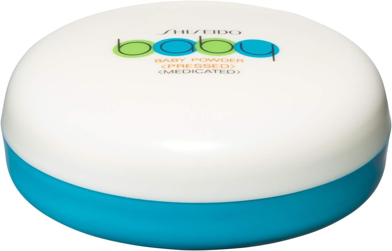 Shiseido Medicated Pressed Baby Powder Face Powder with Soft Puff 50g from Japan