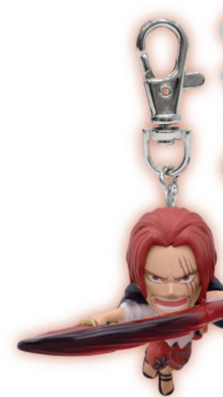 One Piece Figure Keychain Luffy, Shanks & Roger 3 Types set Prize Bandai