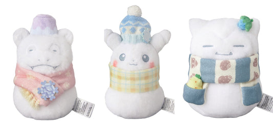 Pokemon Center Japan Snowman Plush 3 Set Japan Exclusive Original New
