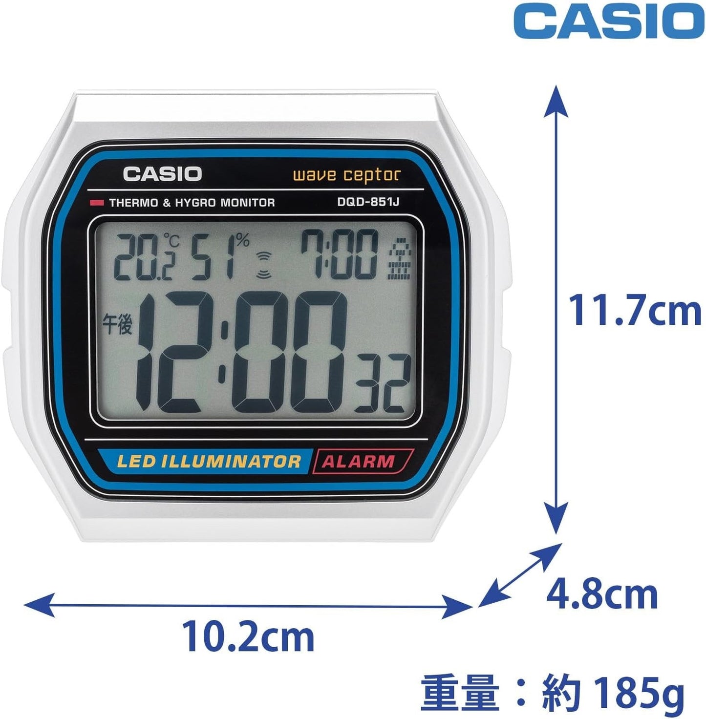 Casio WAVE CEPTOR A158WA electric wave alarm clock DQD-851J-8JF Japan New