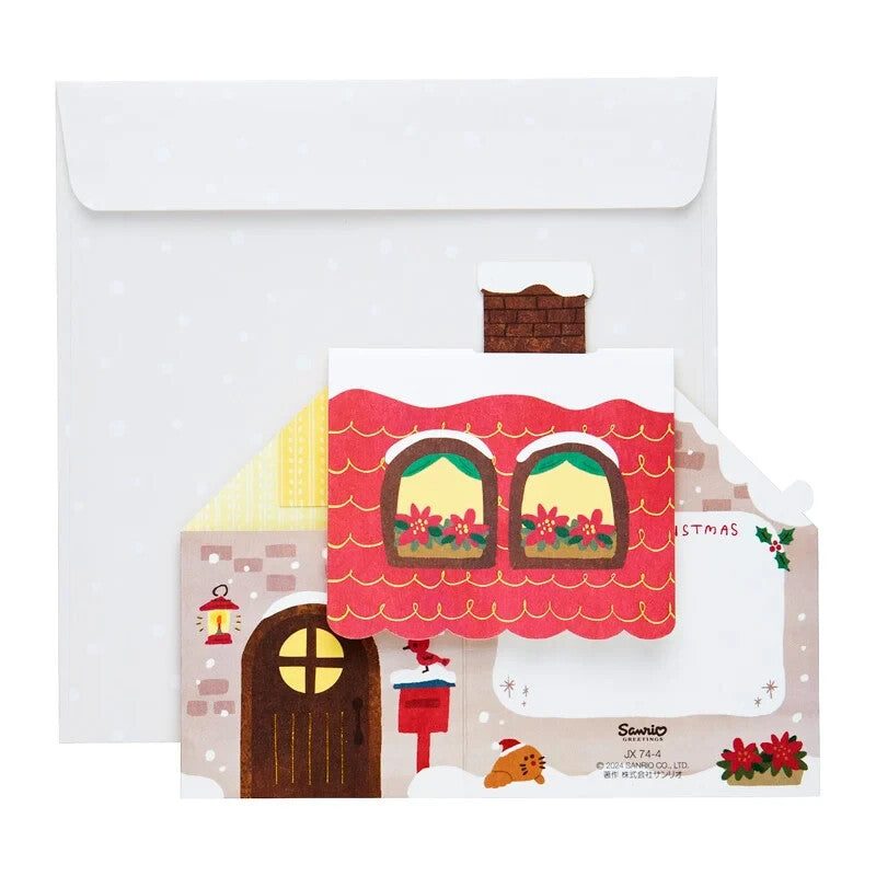 Sanrio Christmas Card Greeting card Christmas Hello Kitty house From Japan