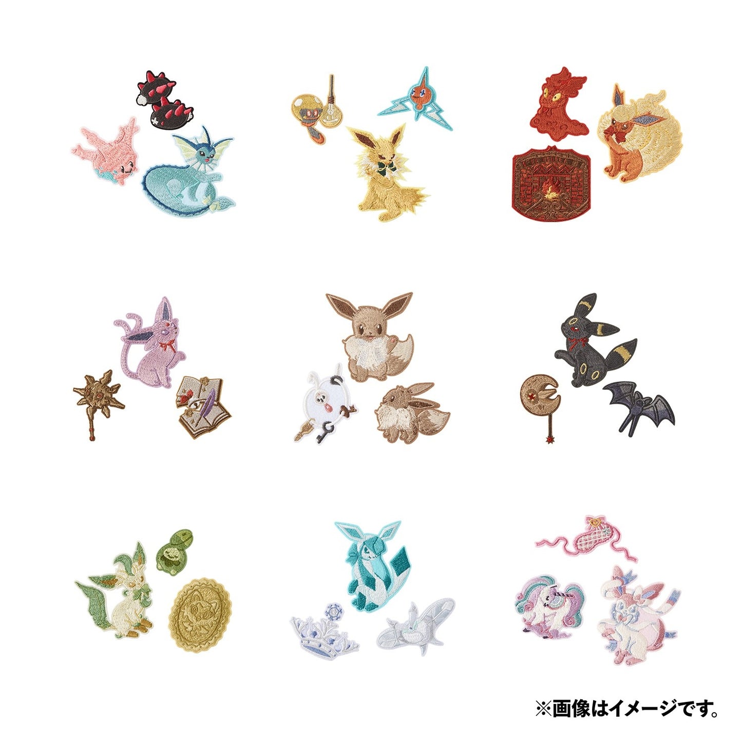Pokemon Center Eevee Collection Embroidery Sticker Set of 9 Japan Exclusive New