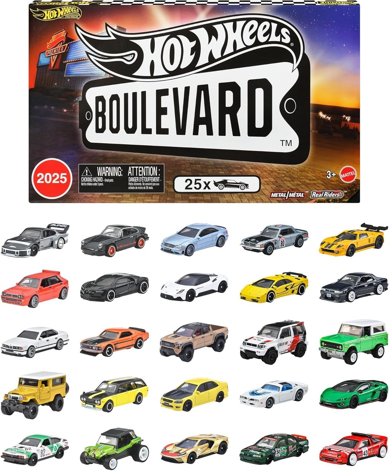 Hot Wheels Boulevard 25 Car Factory Set Diecast Mini Cars Mattel