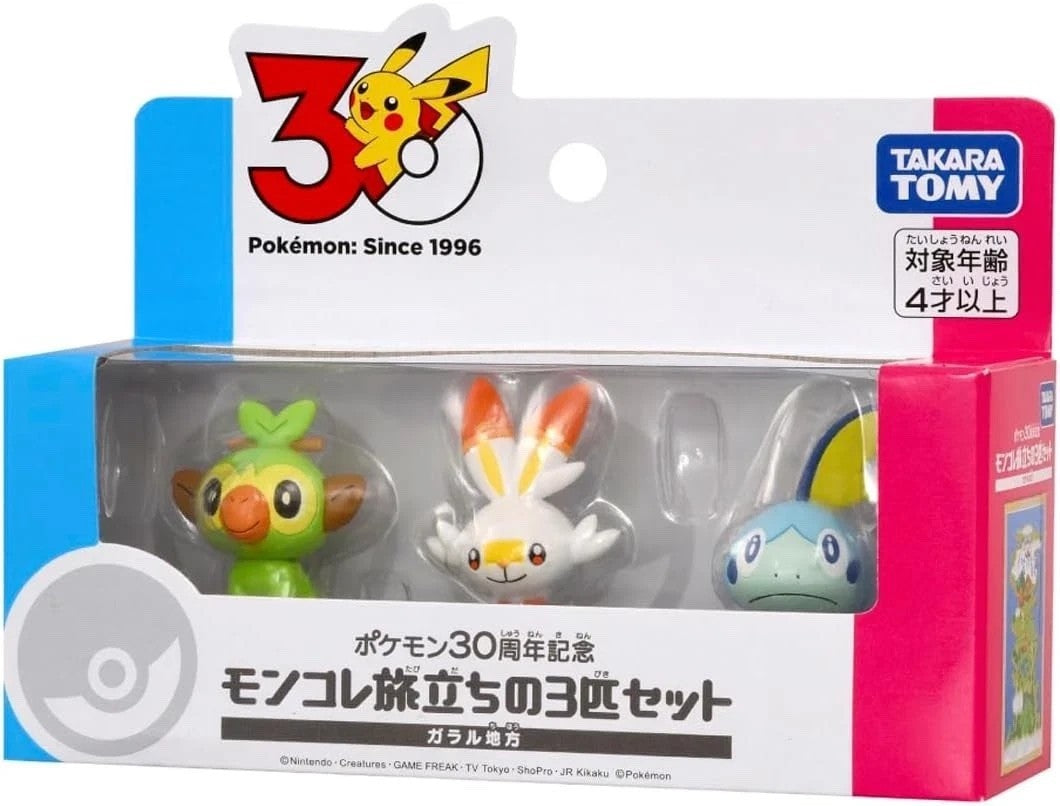 TAKARATOMY Pokémon 30th Anniversary Moncolle Starter Pokemon Set of 9