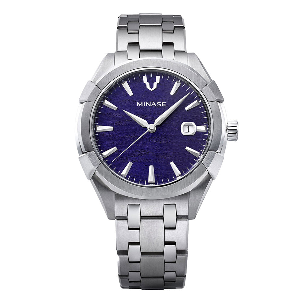 MINASE Uruga 42 UG03-M01NBL-SSB Blue Dial Mechanical Watch Japan Made