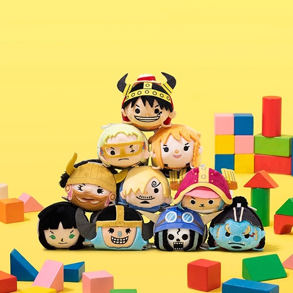 One Piece Face Plush Mascot 10pc Set Luffy Zoro Nami Sanji Chopper Brook
