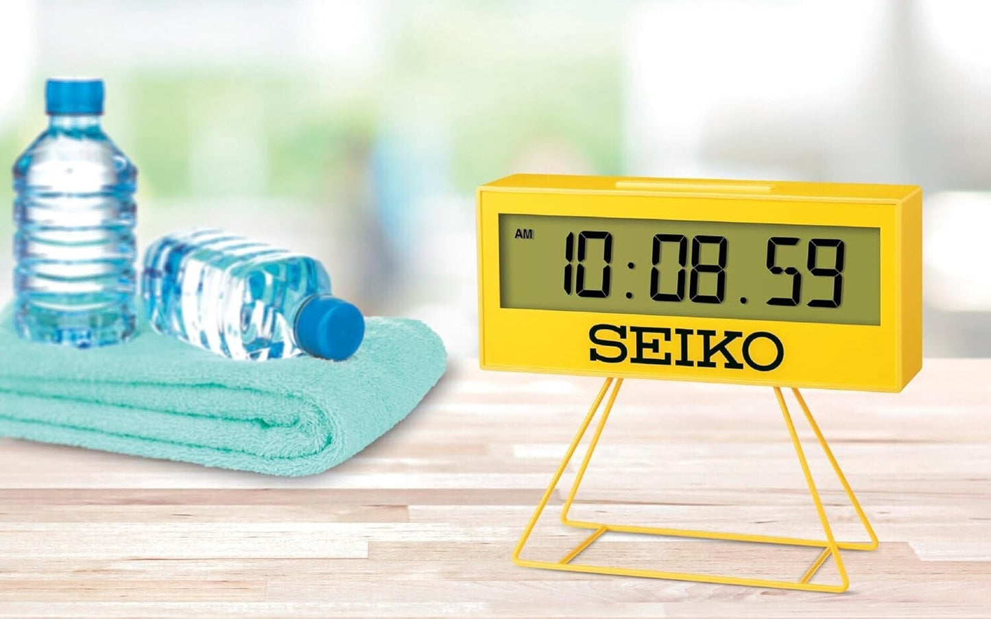 SEIKO Mini Sports Timer Clock Digital Mini Timer Clock SQ817Y Yellow NEW