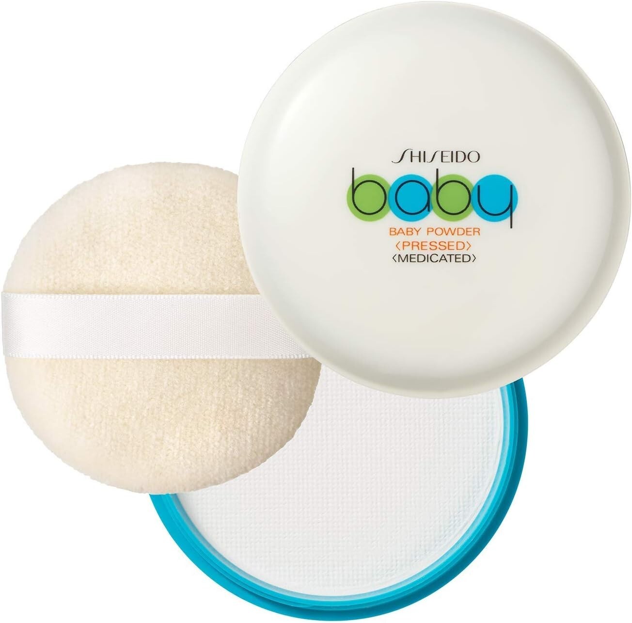 Shiseido Medicated Pressed Baby Powder Face Powder with Soft Puff 50g from Japan