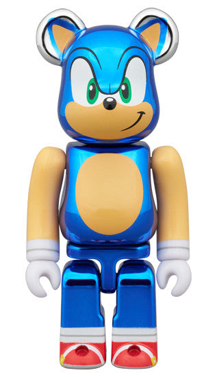 SONIC THE HEDGEHOG CHROME Ver. 100% & 400% Sega Store Tokyo BE@RBRICK Figure