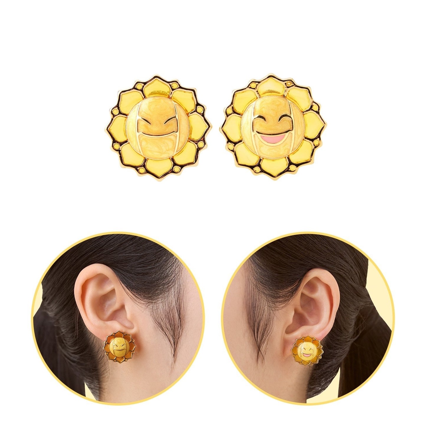 Pokémon Center Exclusive - “Midarezaki” Floral Collection: Sunflora Earrings