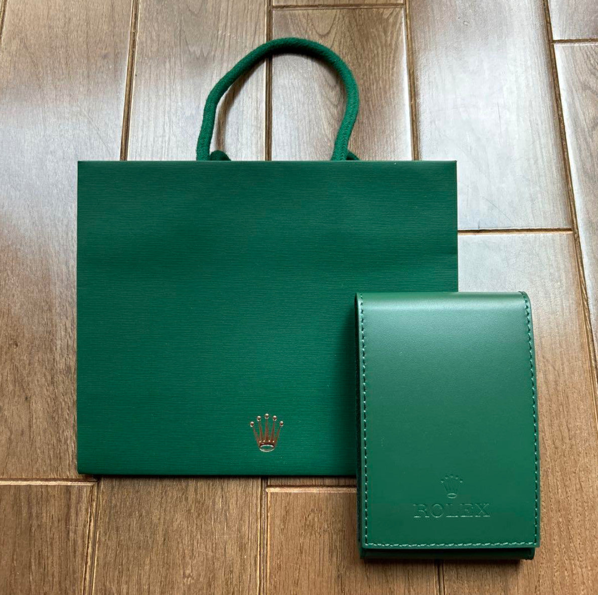 ROLEX Watch Case Green Leather Protection Watch Holder Travel Pouch