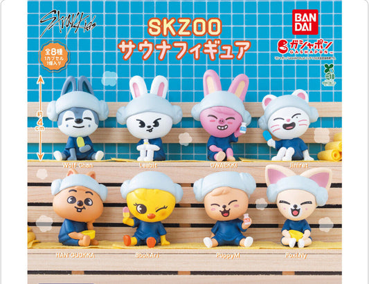 STRAY KIDS SKZOO SAUNA GASHAPON FIGURE 8 KINDS 2025 BANDAI Capsule Toy
