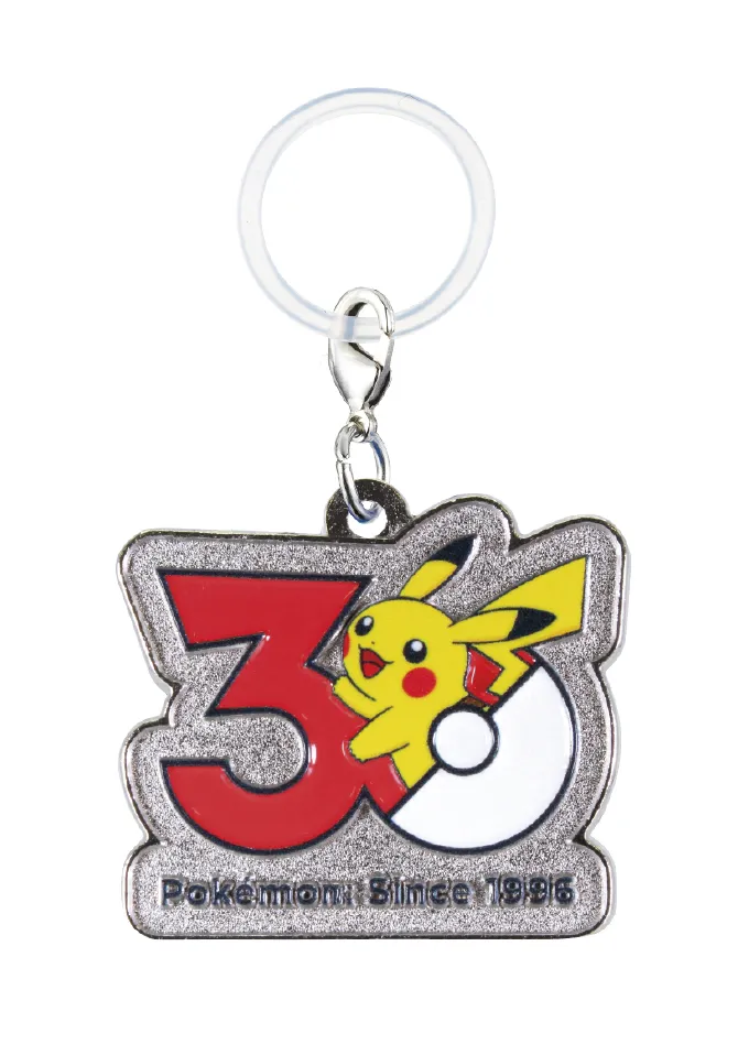 Pokemon 30th Anniversary Metal Charm Mascot Keychain Japan Limited Collectible