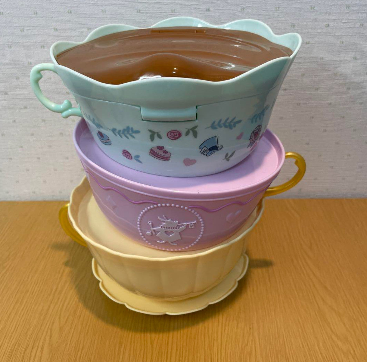 Alice in Wonderland Popcorn Bucket with Mirror Tea Cup Tokyo Disney Resort Japan
