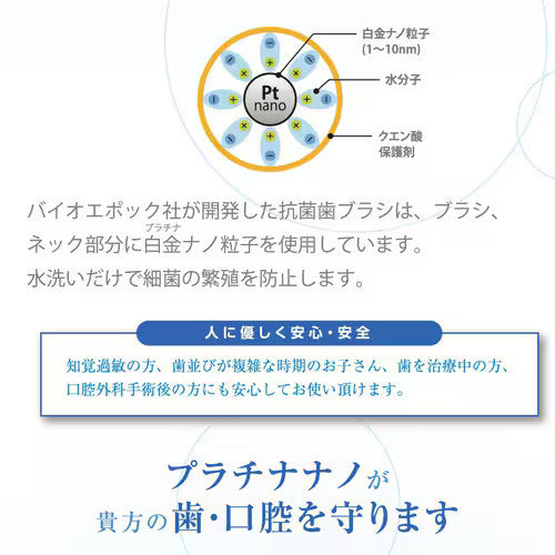 Platinum Nano Toothbrush manmou Blue Made in Japan