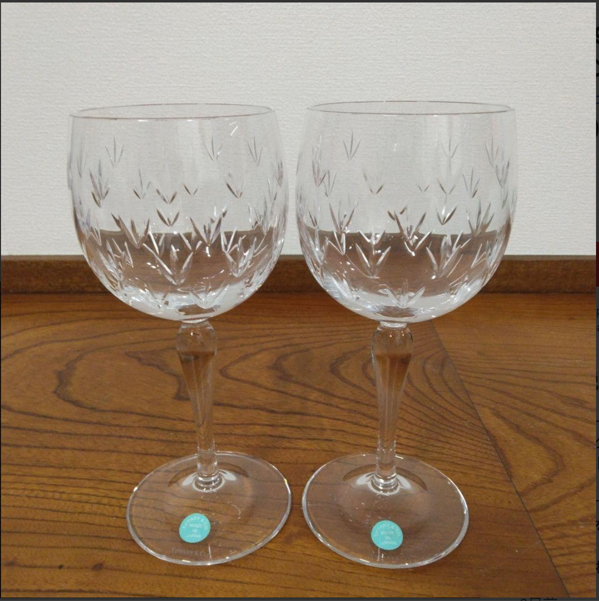 Tiffany & Co Floret Glasses Wine glass pair set with box unused