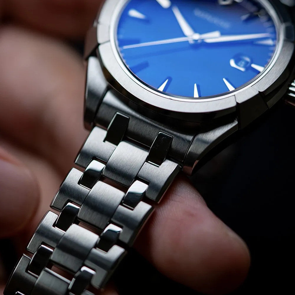 MINASE Uruga 42 UG03-M01NBL-SSB Blue Dial Mechanical Watch Japan Made