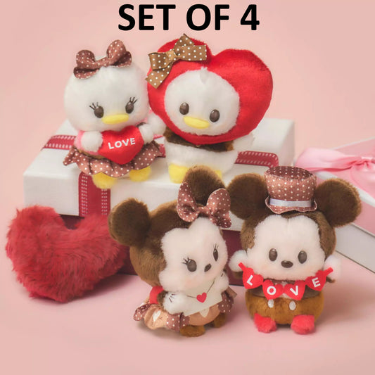 Japan Disney Mickey Minnie Donald Daisy Plush Toy Urupocha-chan Valentine's Day