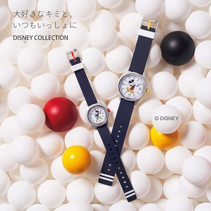 Q&Q Watch Analog Smile Solar Disney Mickey Mouse RP20-809 Navy Men