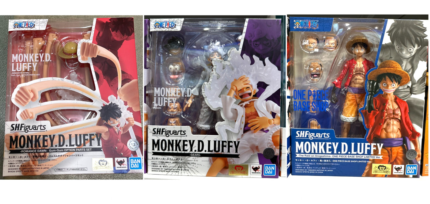 S.H.Figuarts One Piece Monkey D. Luffy 3 Figure Set Gear 5 Base Shop Romance