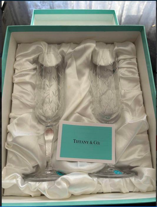 Tiffany & Co. Floret Champagne champaign Pair Set Wine Glass jp