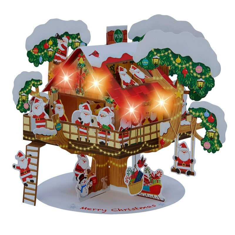Greeting Card Christmas Light & Melody Treehouse