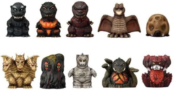 GODZILLA Soft Vinyl Puppet Mascot Figure 10pcs Complete Box from Japan ENSKY