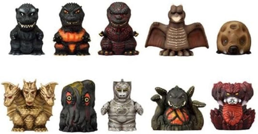 GODZILLA Soft Vinyl Puppet Mascot Figure 10pcs Complete Box from Japan ENSKY