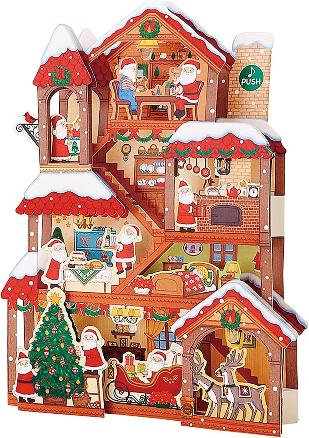 Sanrio Christmas Card Melody Card - Santa's House - 20 Christmas & Winter Songs