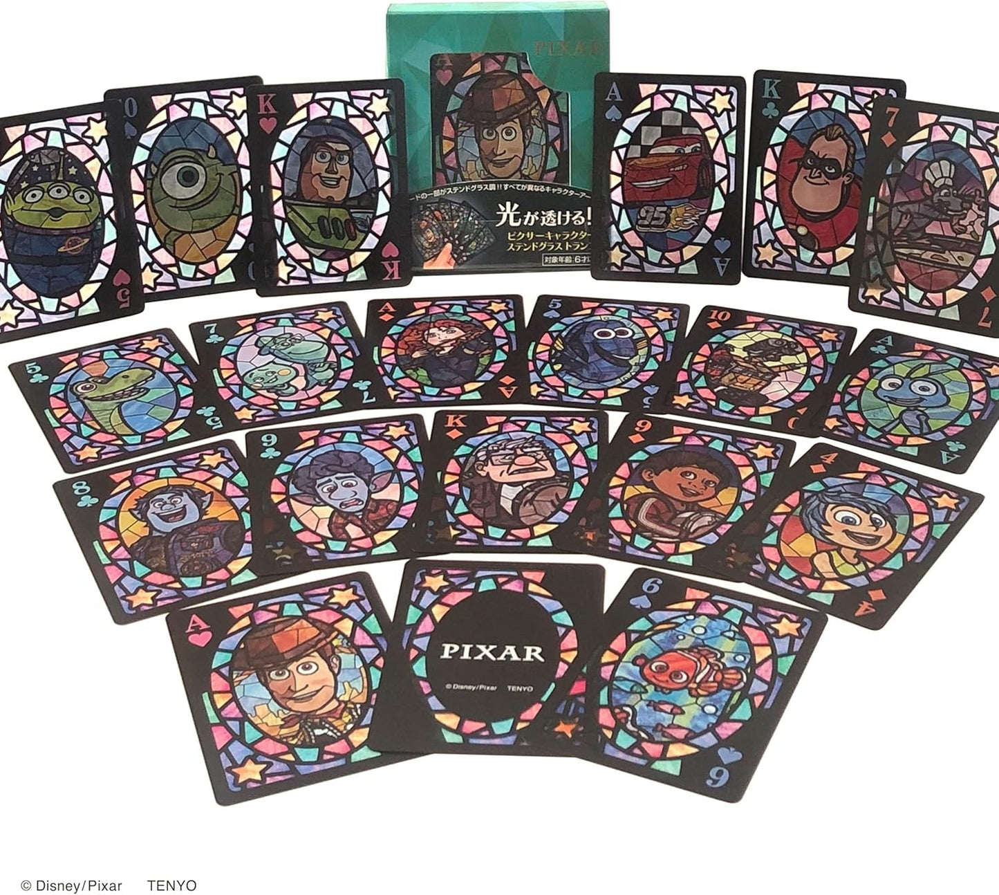 Tenyo Disney Characters Stained Glass Playing Cards / Trump / Rare