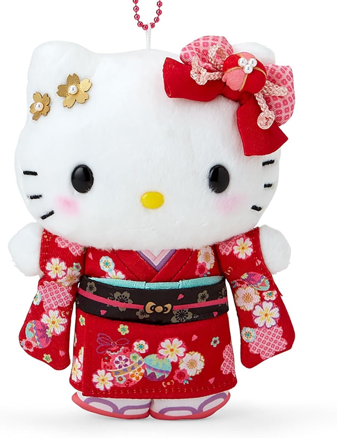 Sanrio Hello Kitty Mascot Holder Kimono Japan Limited Keychain Japan "NEW"