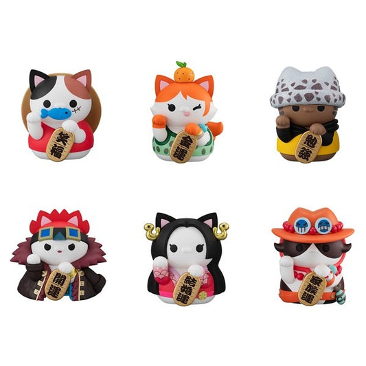 MegaHouse MEGA CAT PROJECT ONE PIECE NYAN! FORTUNE LUCKY*CAT PIRATES 6Pack BOX
