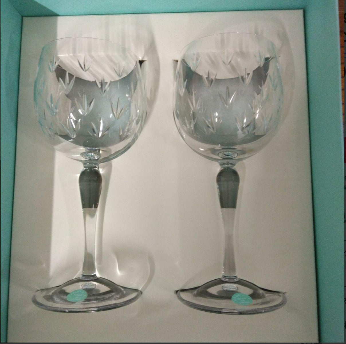 Tiffany & Co Floret Glasses Wine glass pair set with box unused
