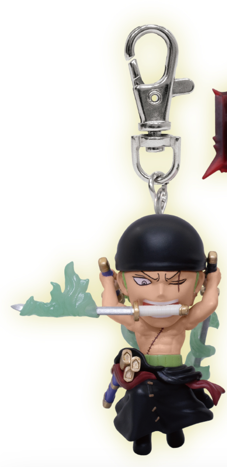 One Piece Figure Keychain Luffy, Zoro & Sanji 3 Types set Prize Bandai