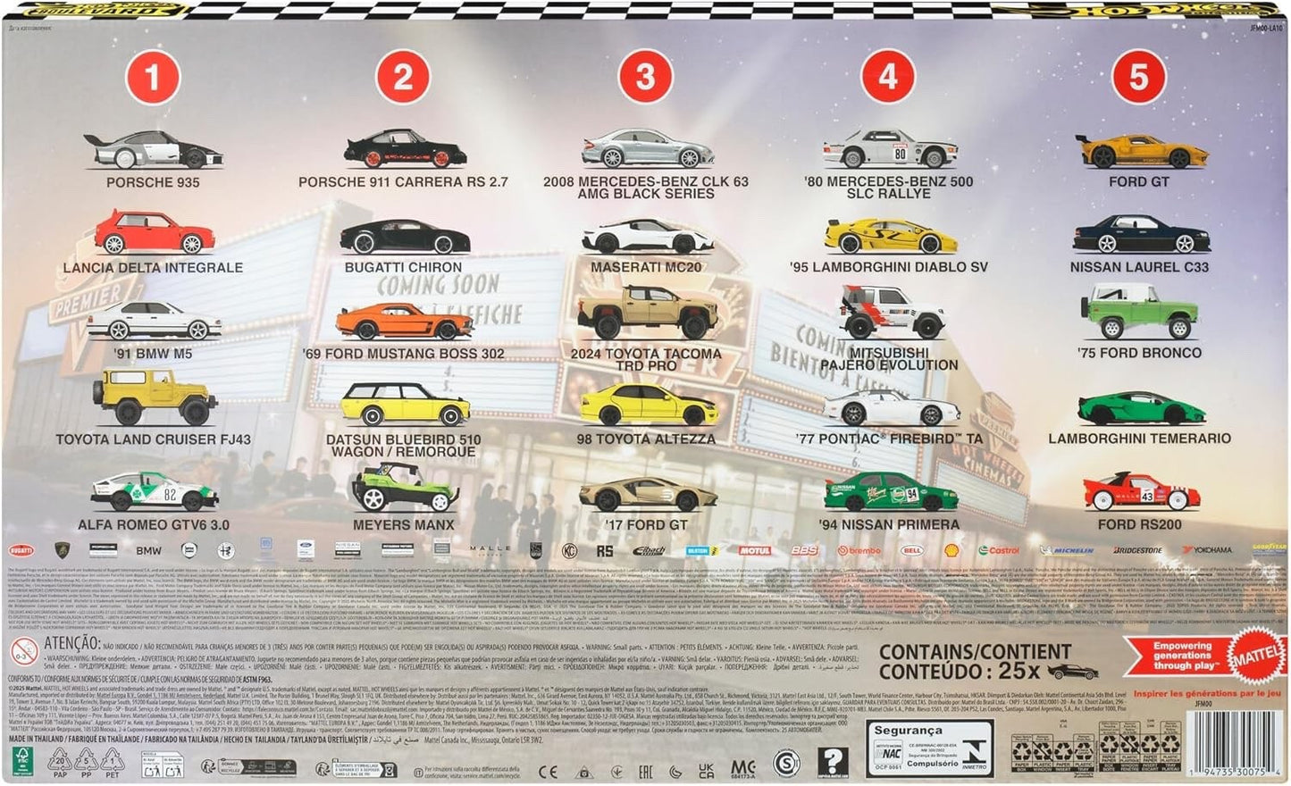 Hot Wheels Boulevard 25 Car Factory Set Diecast Mini Cars Mattel