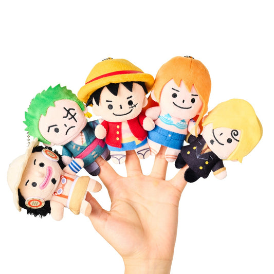 One Piece Base Shop Exclusive Finger Plush Toy Set of 11 with Strap Japan New