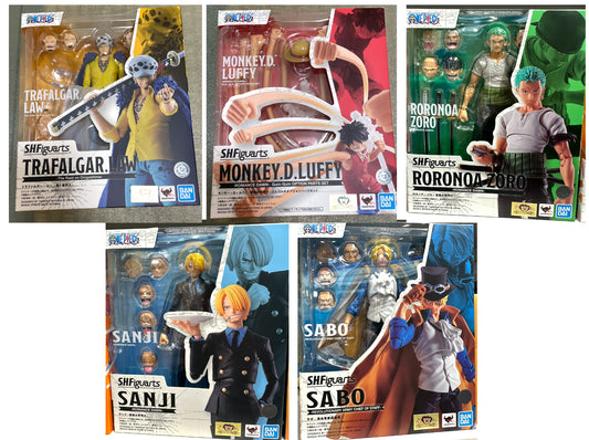 S.H.Figuarts One Piece 5 Figure Set Luffy Zoro Sanji Law Sabo Bandai