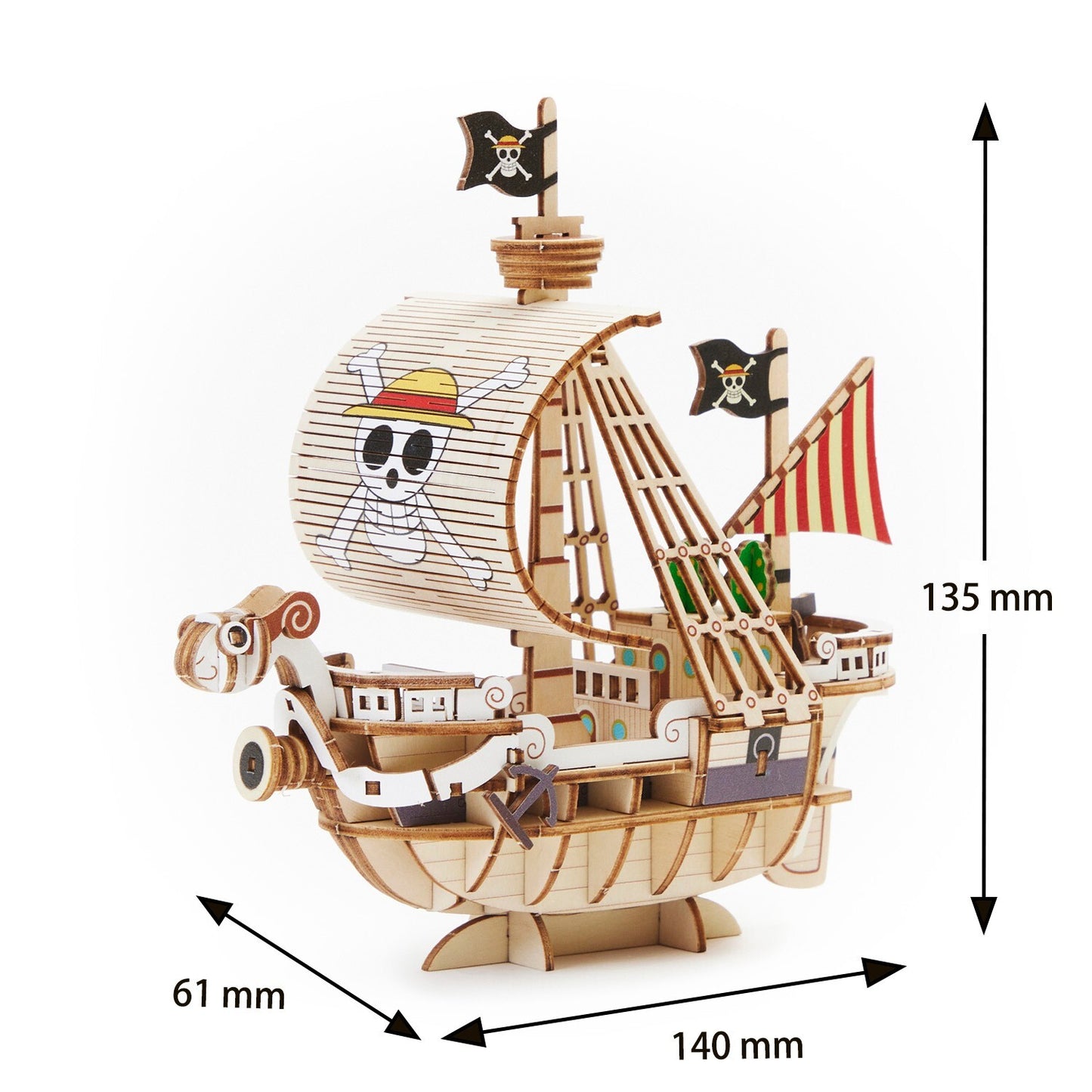 Wooden Art ki-gu-mi ONE PIECE Going Merry Wooden 3D Craft Puzzle Japan F/S NEW